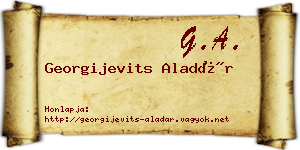 Georgijevits Aladár névjegykártya